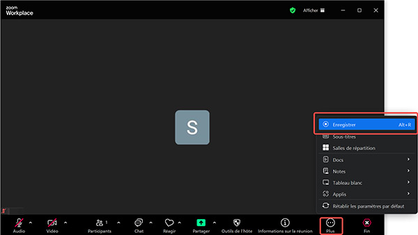 Enregistrer Zoom en tant que participant