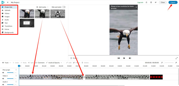 Export project avec WeVideo