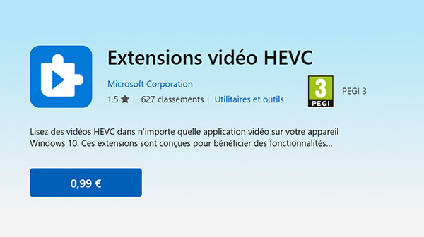 Extensions vidéo HEVC