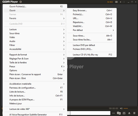 Lecteur Blu-ray sur PC - GOM Player