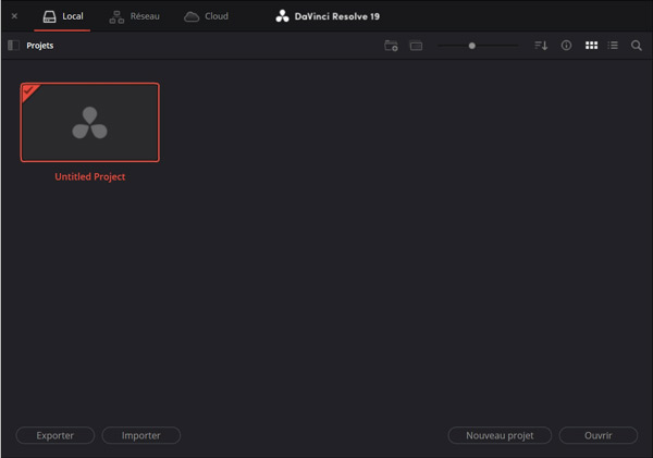 Interface de DaVinci Resolve