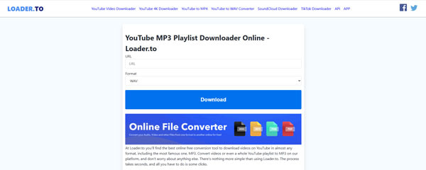 YouTube en avec Loader.to