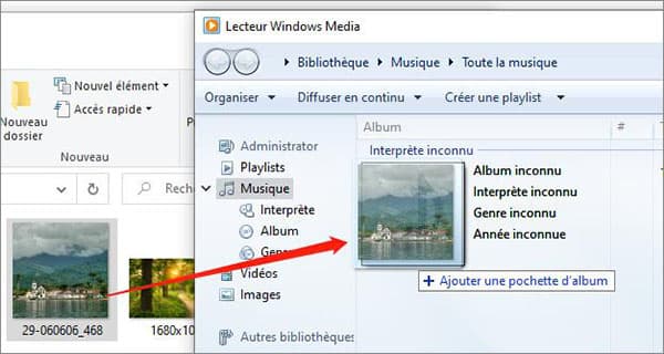 Mettre une image sur une musique MP3 avec Lecteur Windows Media