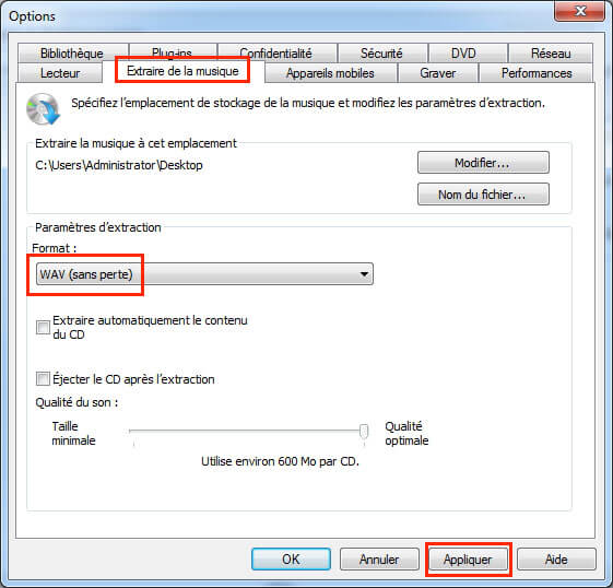 Commencer la conversion MP4 en MP3 sur Windows Media Player