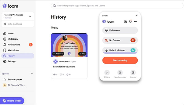 Utiliser Loom pour enregistrer vidéo Windows 11