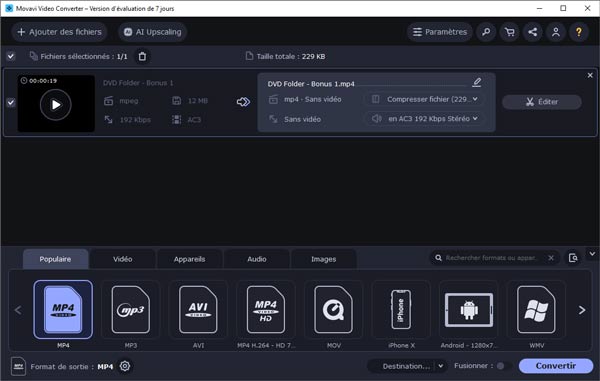 Ripper DVD avec Movavi Video Converter
