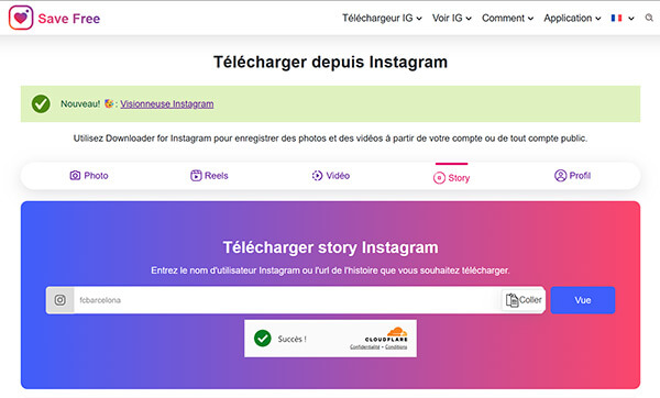 Télécharger les Stories Instagram avec Save-Free