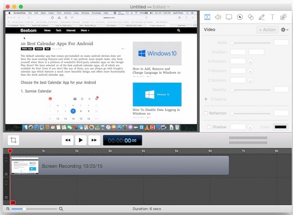 Le logiciel Screenflow