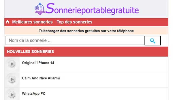 Télécharger une sonnerie iPhone sur Sonnerieportablegratuite