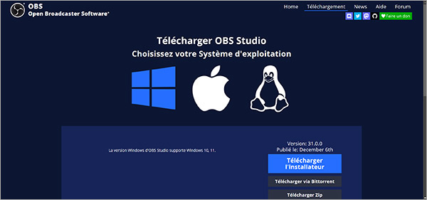 Télécharger l’OBS Studio