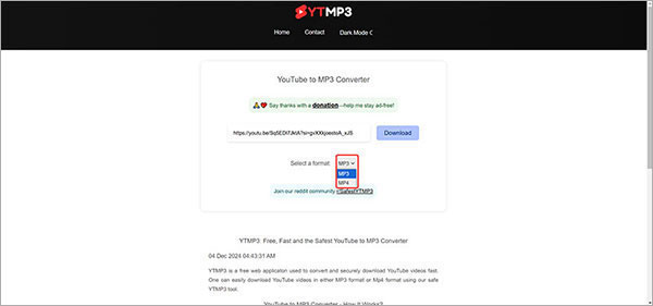Convertisseur YouTube en MP3 : YtMp3